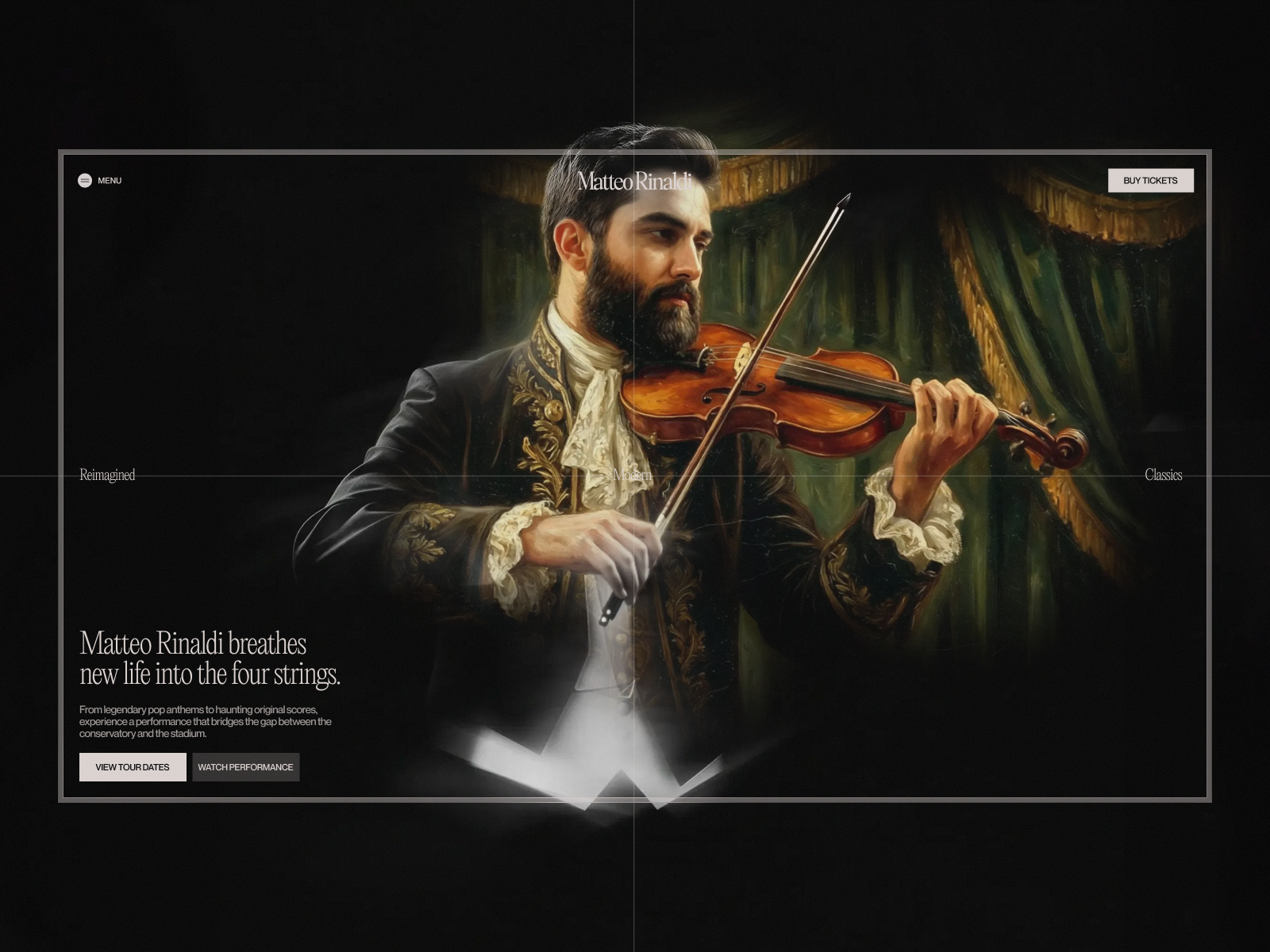 Violinist's tour - Concept Modern Website animation awwwards branding design logo music tour ui uiux website