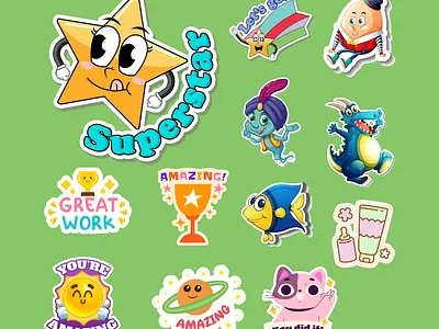 Viber sticker set banner business logo design graphic design illustration poster sticker