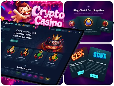 Casino Design - Rakeback casino casino branding casino dashboard casino design crypto crypto casino crypto casino design crypto gambling gambling gambling casino gambling design gaming igaming igaming design igaming web design online casino online casino design online gambling p2p rakeback