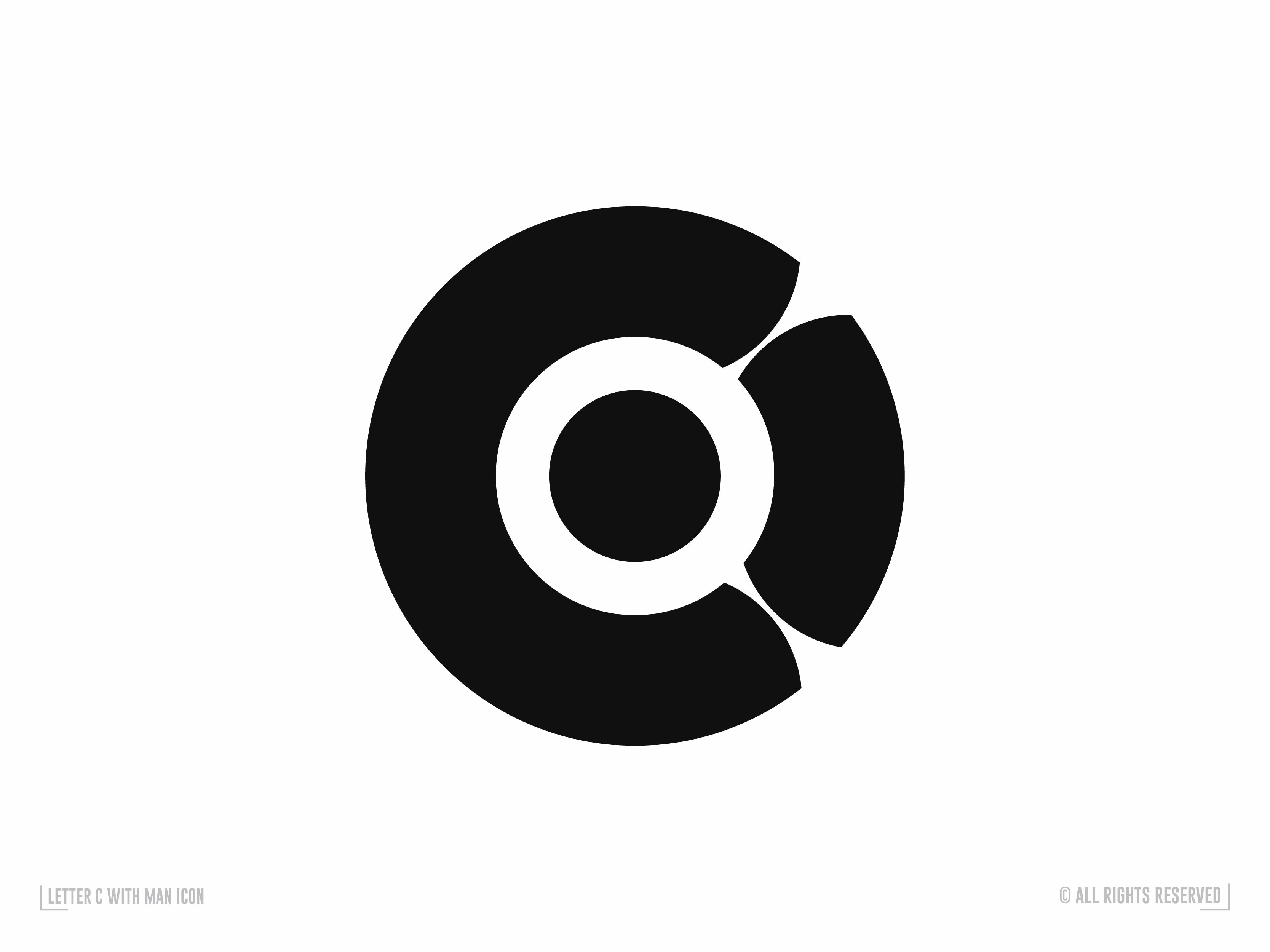 Letter C With Man Logomark alphabet logo brand identity c letter logomark c letterlogo c logo c logomark c wordmark logo custom logo emblem falcon logo geometric logo identity letterlogo logo logomark logotype man icon man logo monogram logo wordmark logo