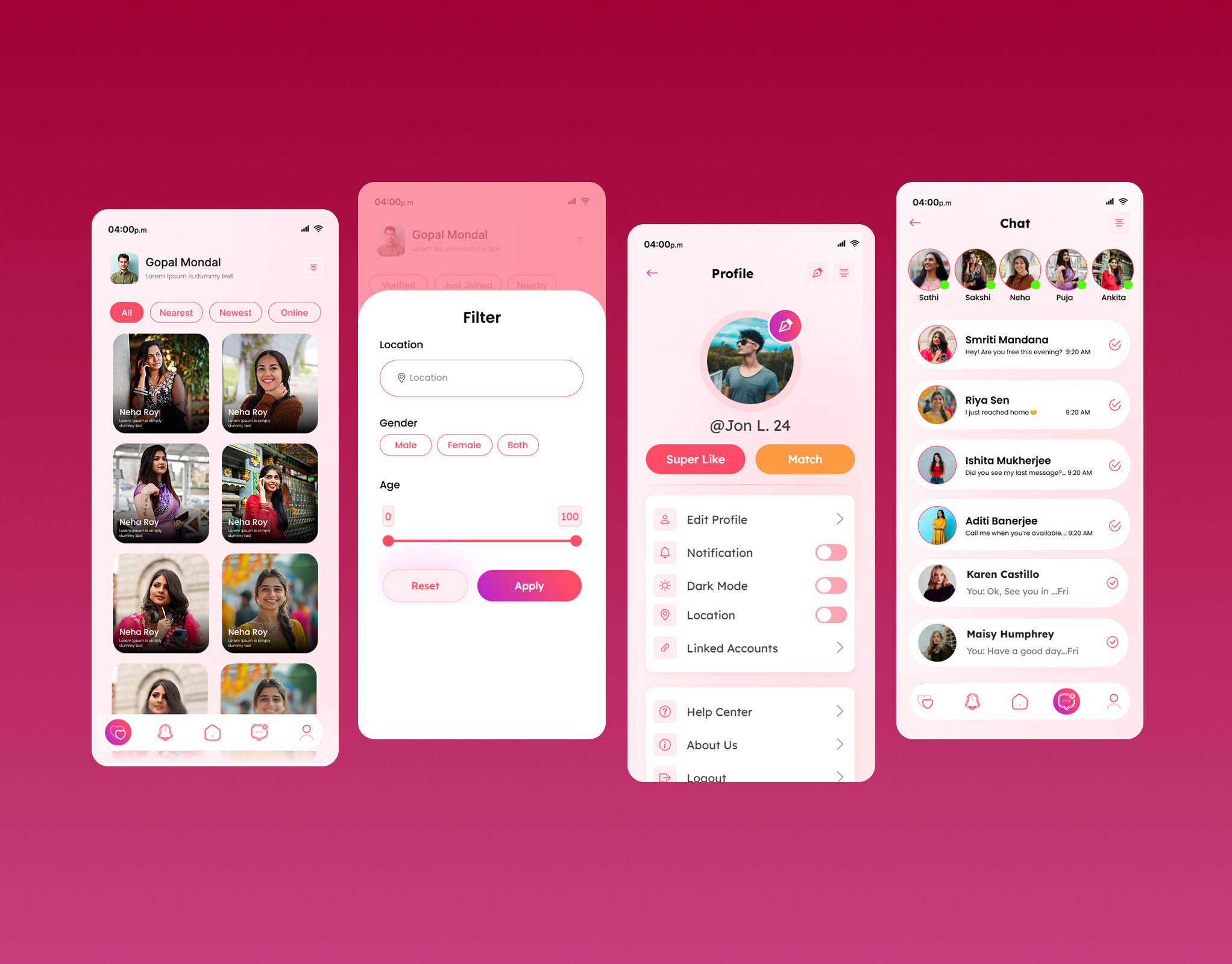 Example of Mobile App Design With 10 Screens