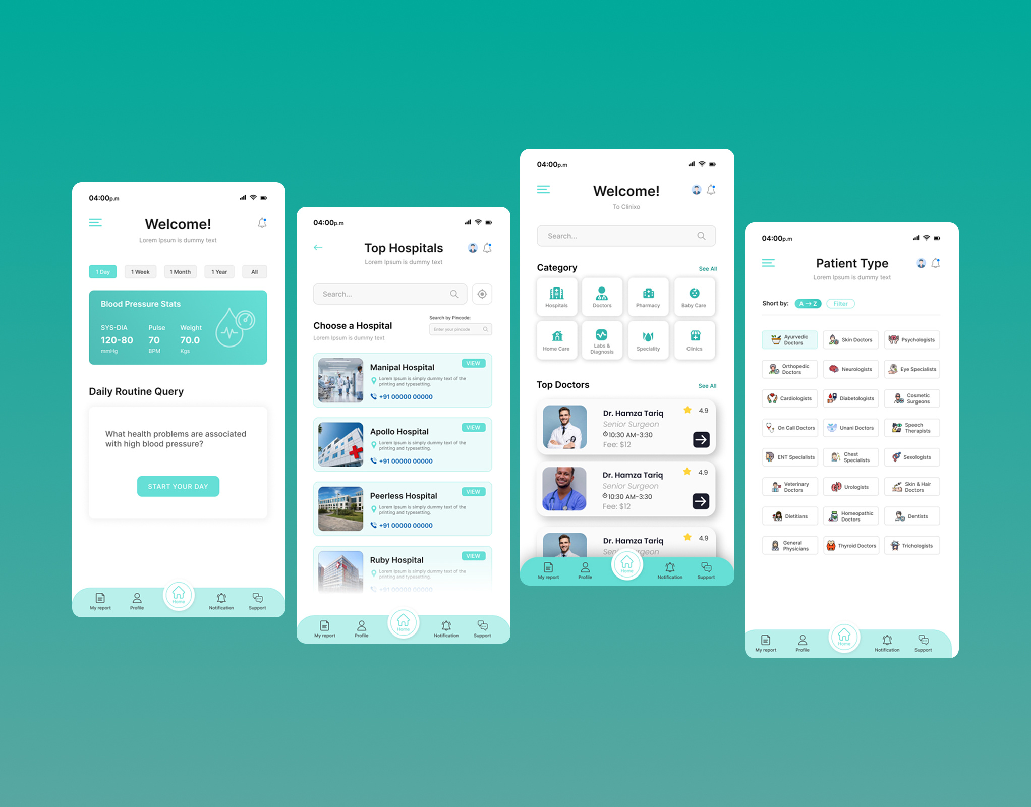Example of Mobile App Design With 10 Screens