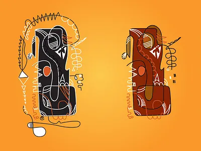 The Totem of Tangled Radio abstract abstractvector branding britishillustrator characterart characterdesign creativeflow design designinspiration illustration inksketch lineart minimalism surrealism vectorillustration
