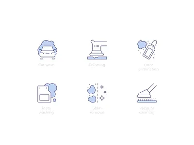 Car wash icons color custom design designer development duotone graphic icon iconography illustration inspiration line outline symbol ui vector web