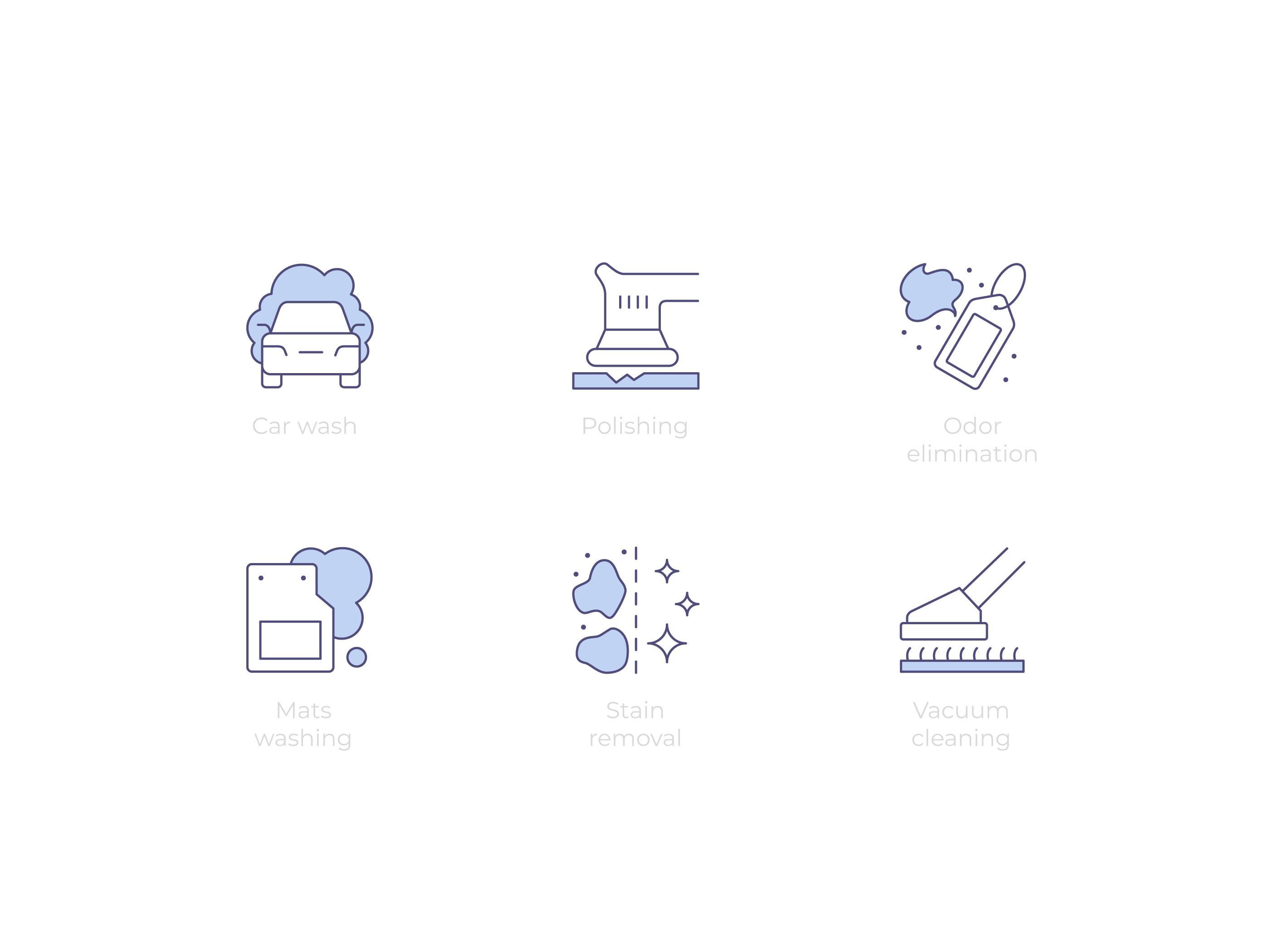 Car wash icons