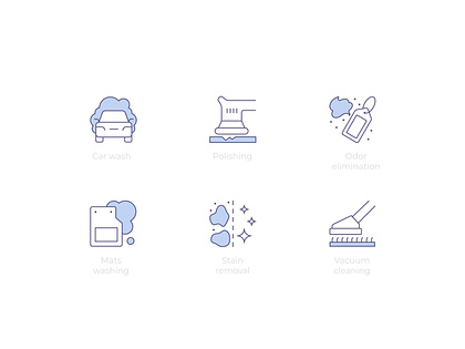 Car wash icons