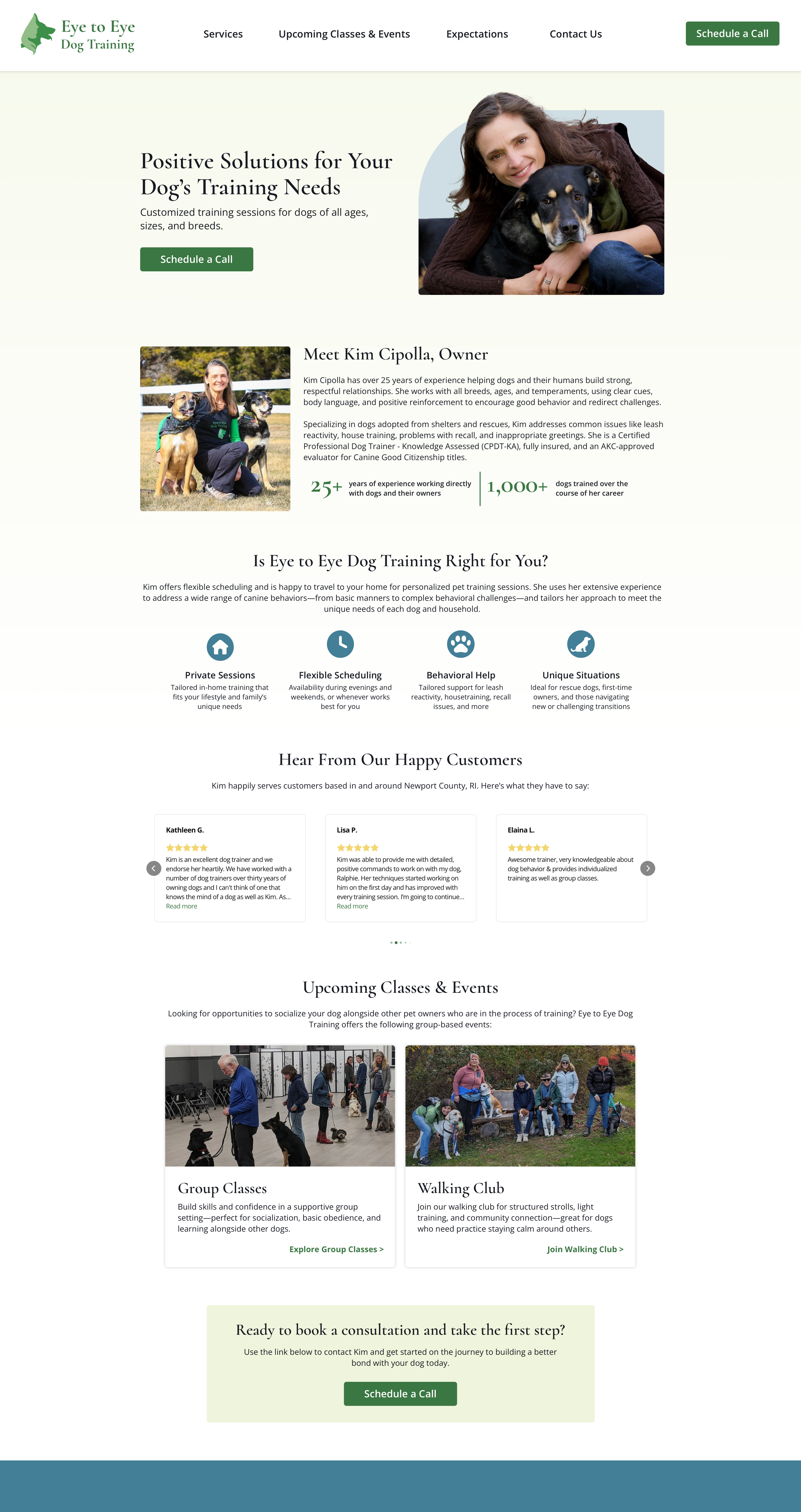 Website for Local Dog Trainer web design