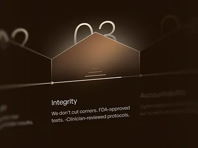 Health Brand Values Section UI | Masterly brand design healthtech peptide store peptides shopify design shopify development ux ui web design website ui wellness website