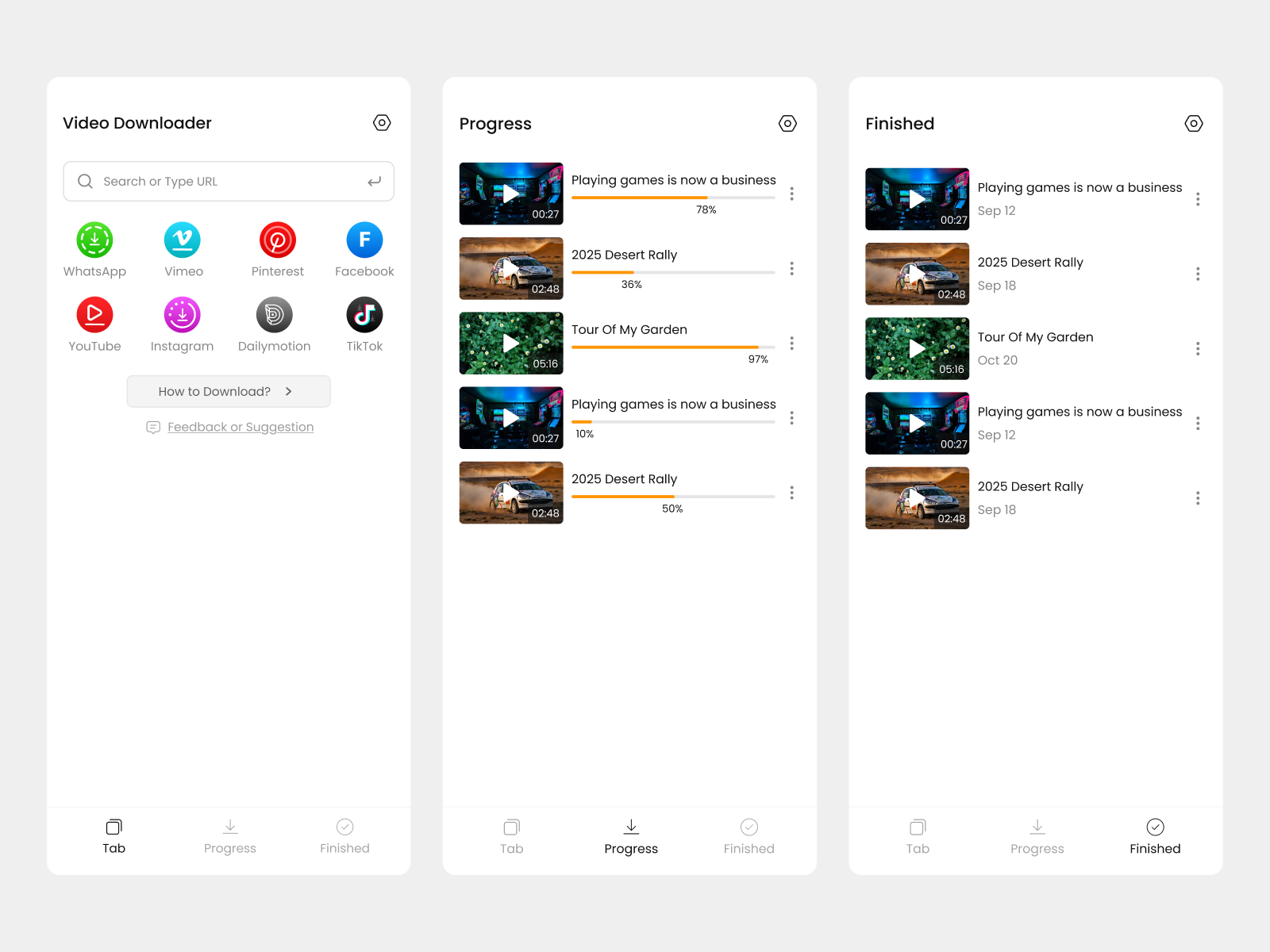 Video Downloader UI Design app design dribbble best figma app ui ux video downloader app video downloader ui design video ui