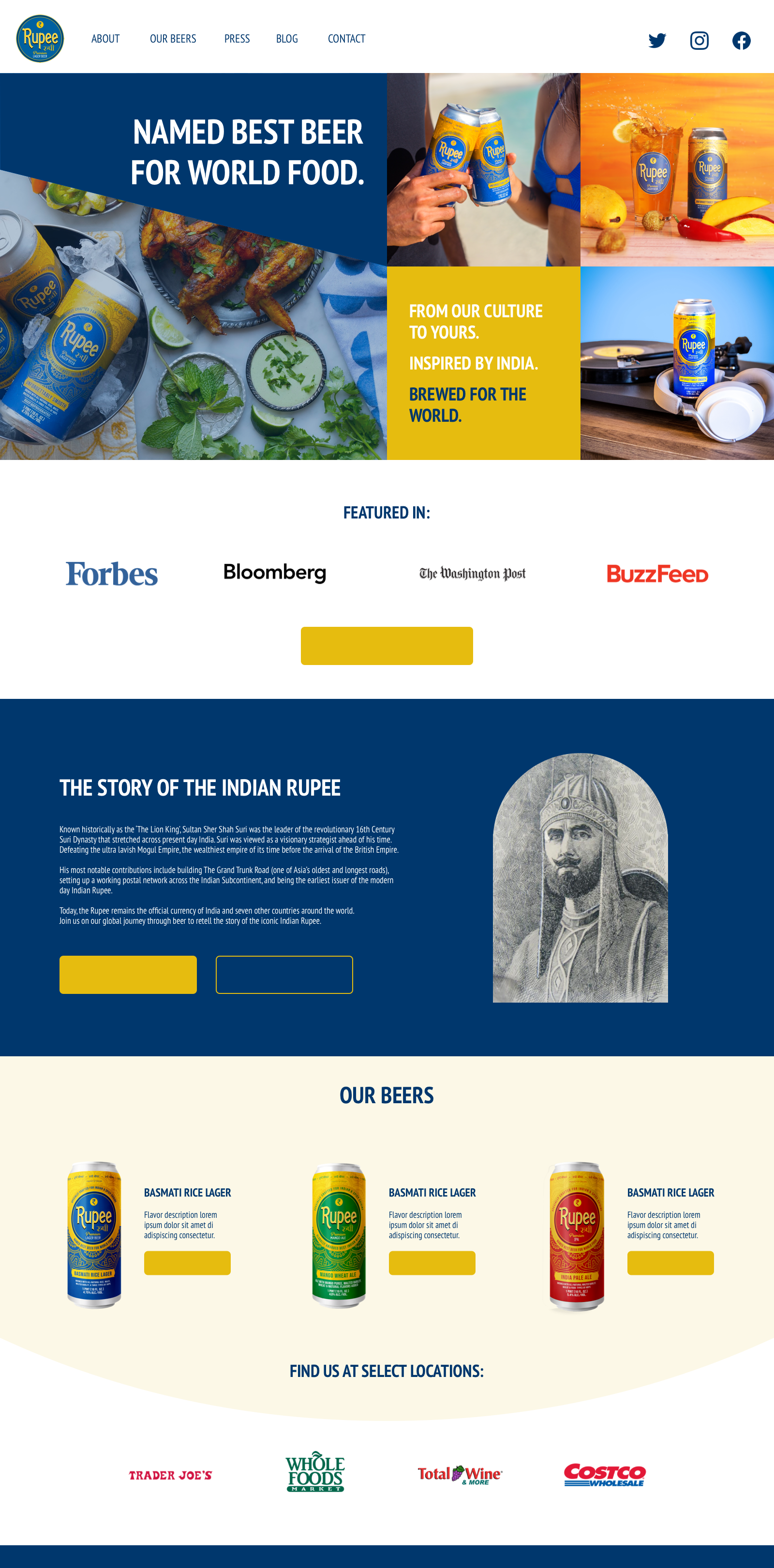 Website for Rupee Beer web design