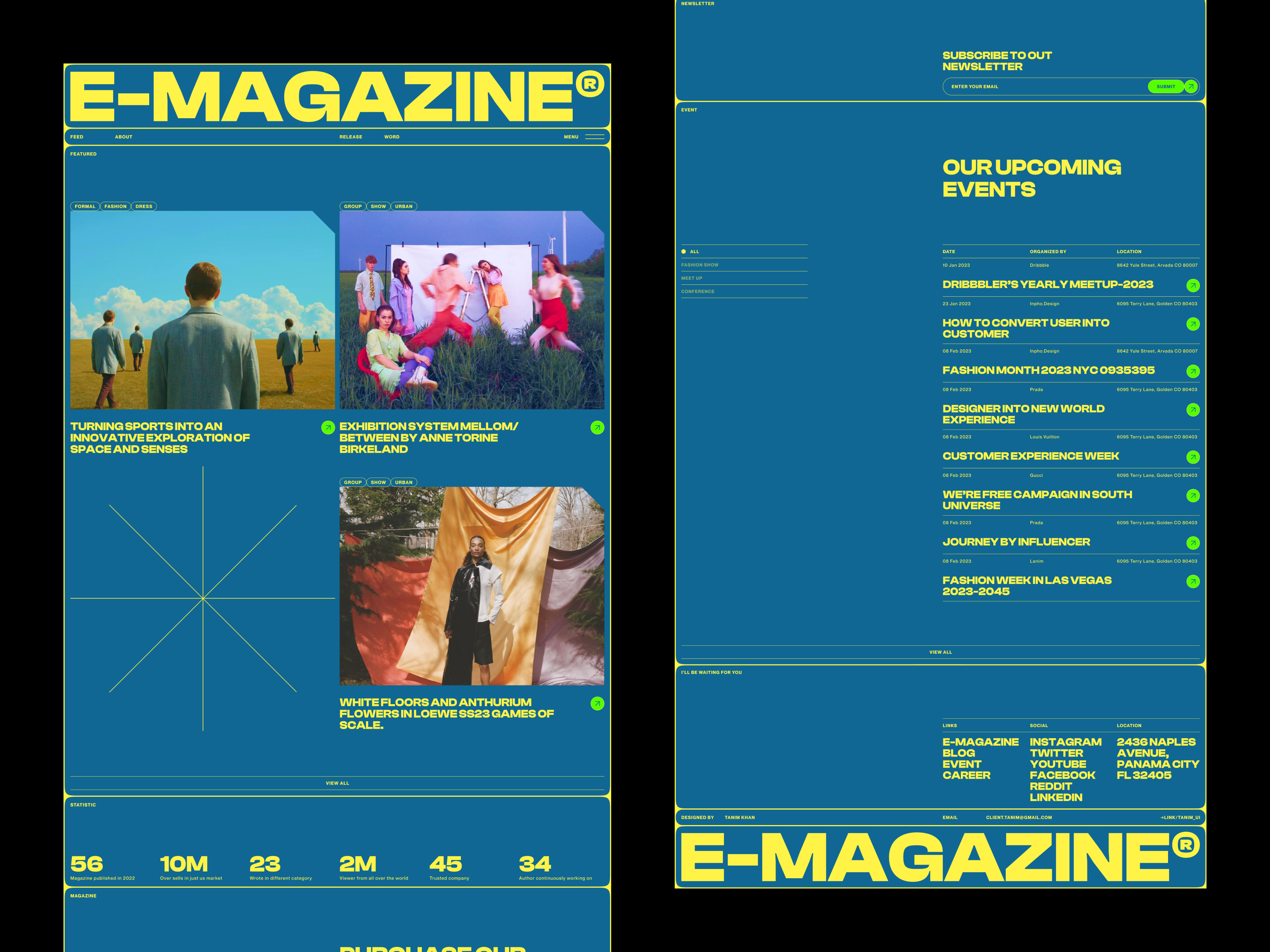 Magazine blog - Landing page design 2023 art direction article blog branding business catalog design landing page magazine newsletter publisher rebranding retro style tanim theme vintage web3.0 website