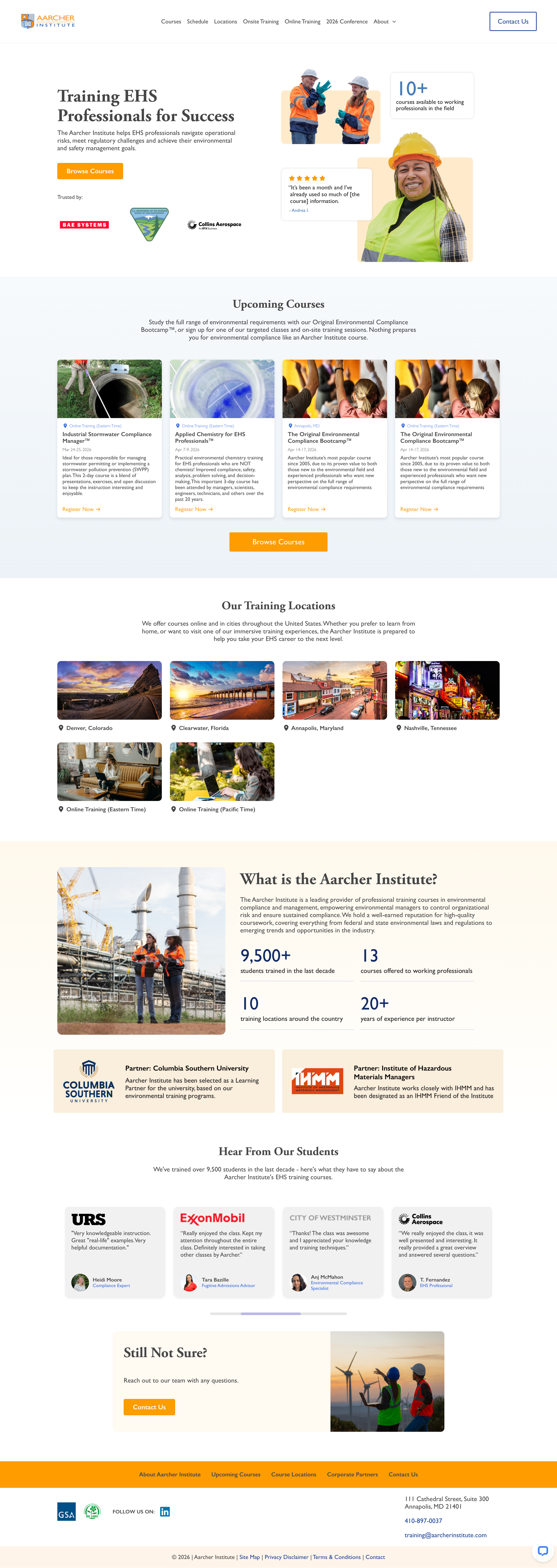 Homepage Redesign for a Prominent EHS Educator