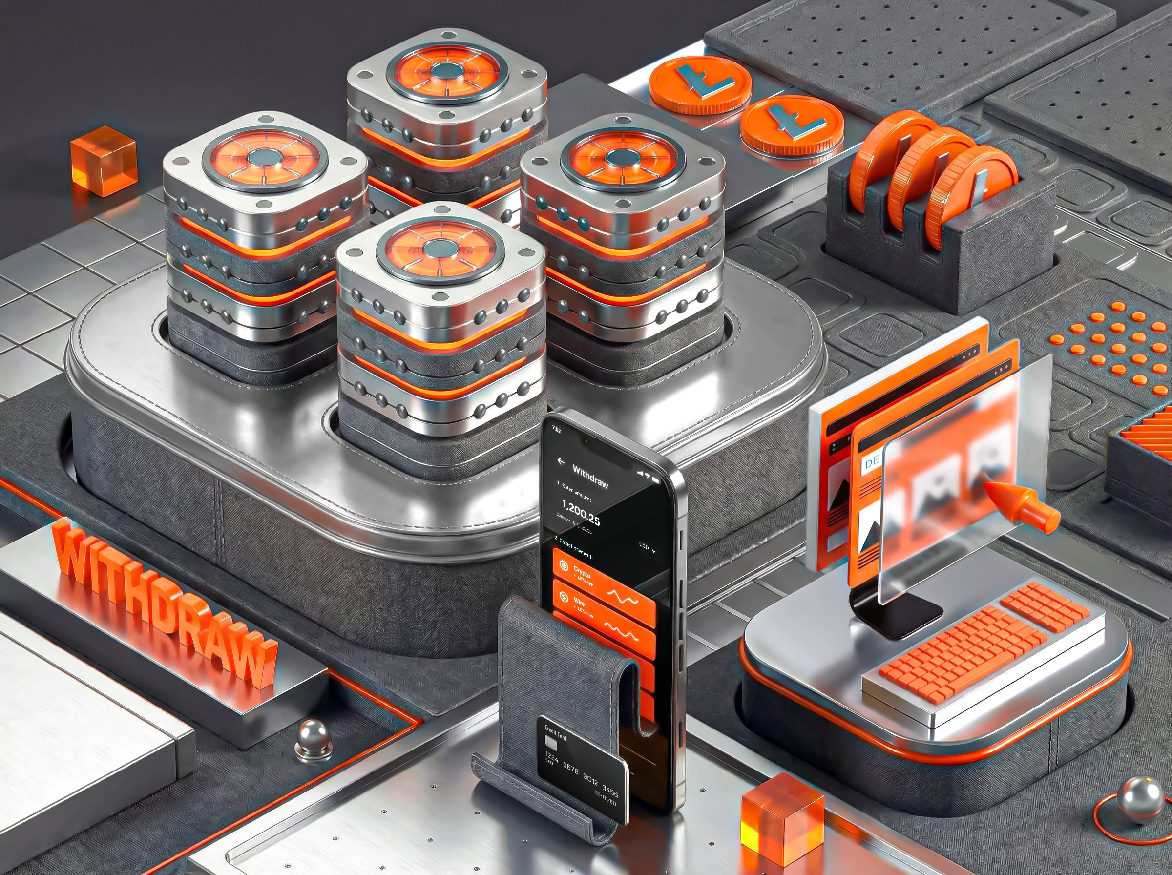 Withdraw 3d Illustration