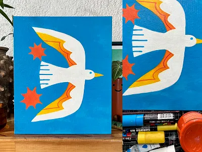 LA AVE acrylic acrylicpainting bird