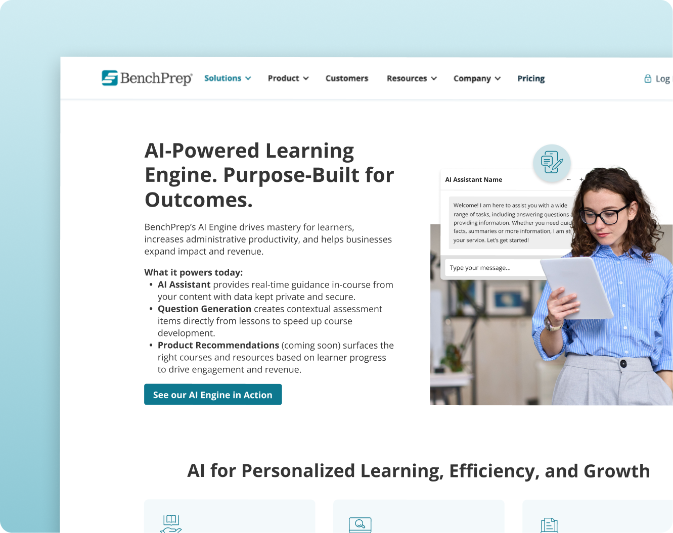 Product page design ai landing page ai product ai web design b2b saas branding design feature page design graphic design growth marketing learning management software marketing design product feature product marketing product page design saas technology ui ux web design