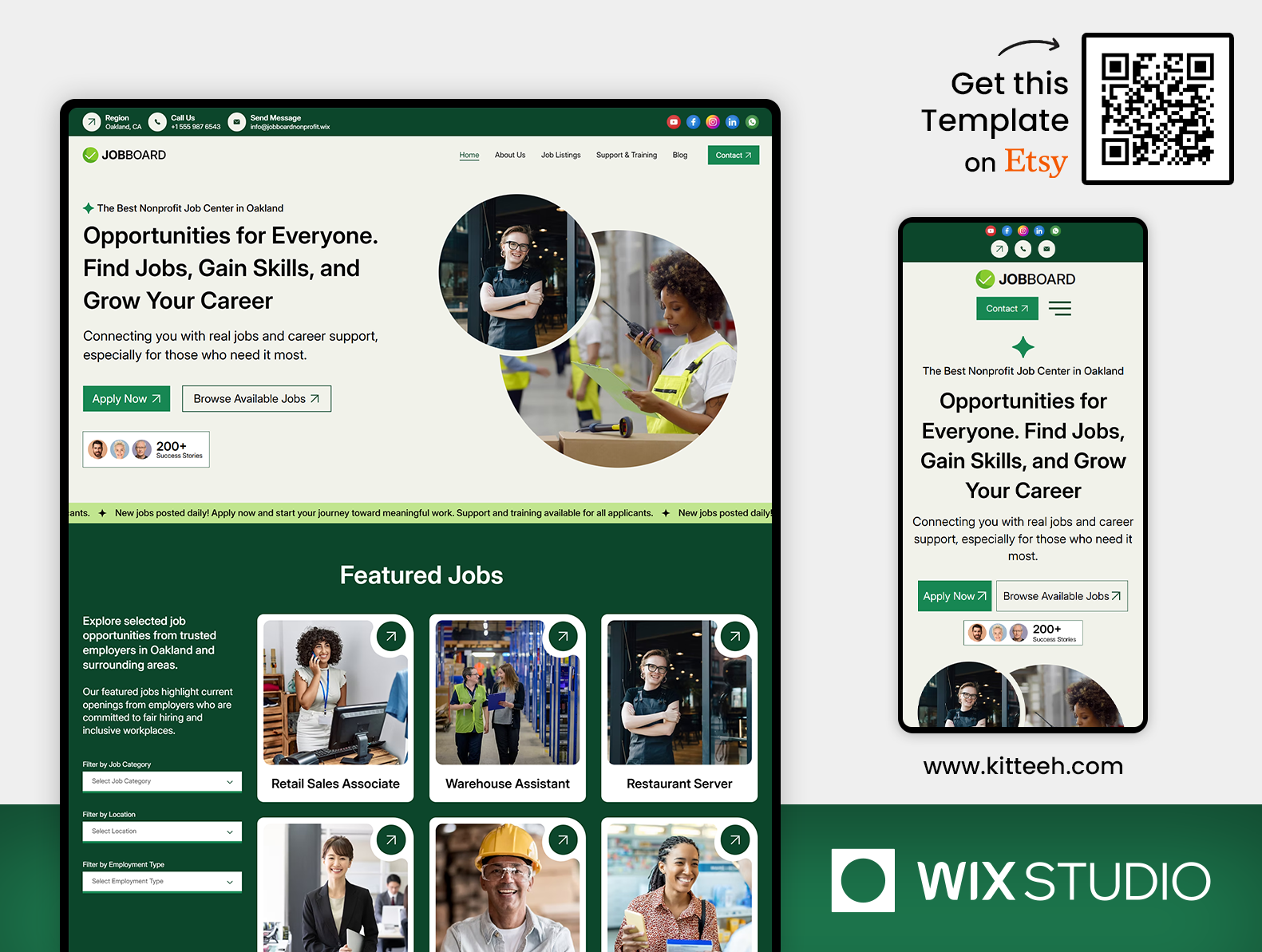 Jobs Board & Recruitment Wix Studio Website Template candidate experience career center career opportunities employment portal enterprise hr executive search hiring platform hr services job board job search ui job seeker ux modern dashboard professional networking recruitment agency recruitment tech staffing solutions talent acquisition vacancy listing wix studio template workforce solutions