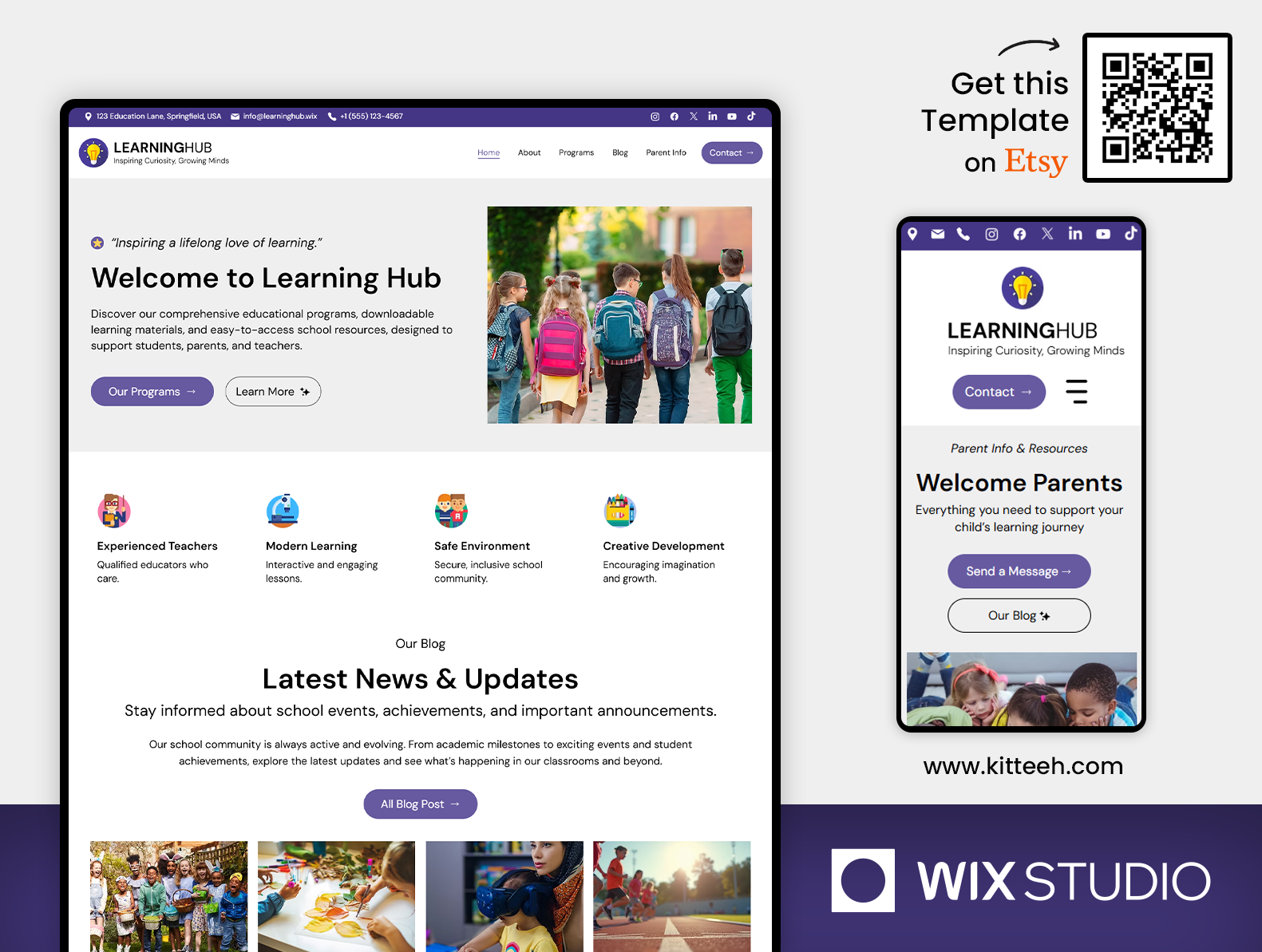 Education Wix Studio Website Template academic programs admissions portal campus website classroom ui education ui educational tech elementary school enrollment design institutional web k12 website kindergarten web learning management modern education primary education responsive school school design school landing page student portal teacher directory wix studio template