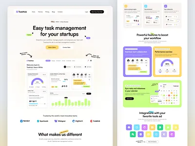 SaaS Landing Page Design automation landing automation landing page crm landing page design interface landing landing page product design project management saas saas landing page saas website saas website design startup landing page task management website tech startup ui ux web design website