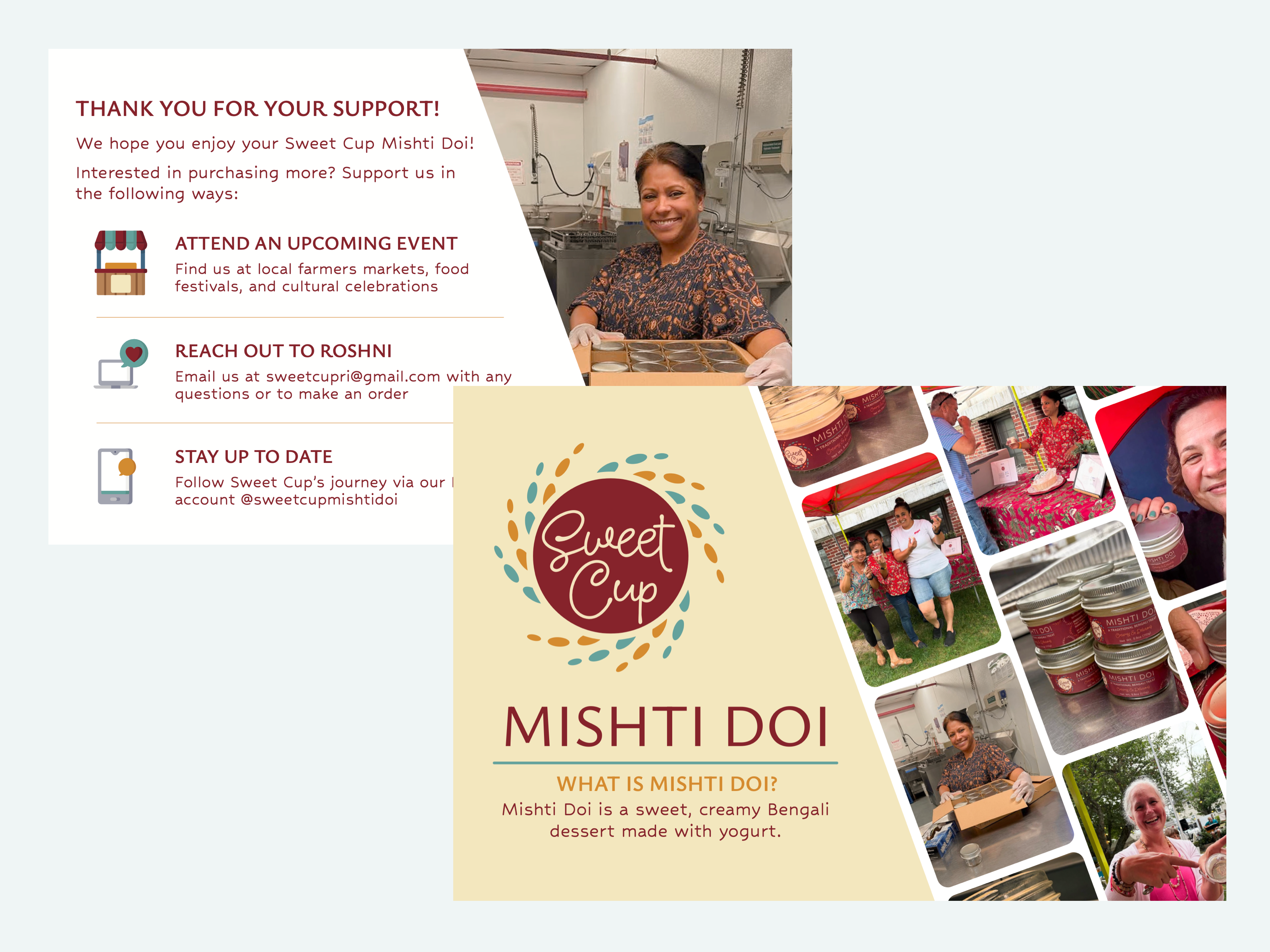 Promotional Handout for a New Mishti Doi Brand