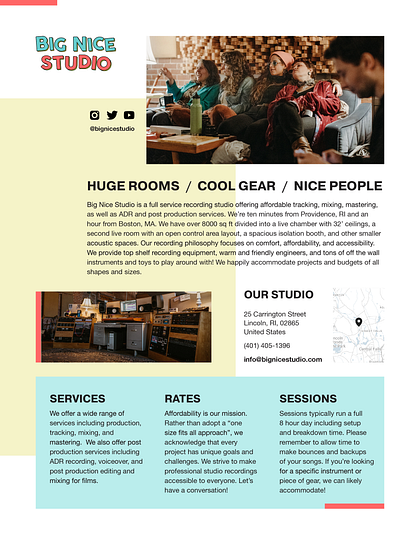 Flyer for an Indie Music Studio