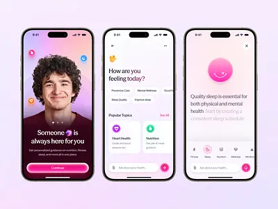 AI-powered health guidance & caregiver app ai aitools app caregiverapp fancyapp healthapp healthtech mobileapp modern ui