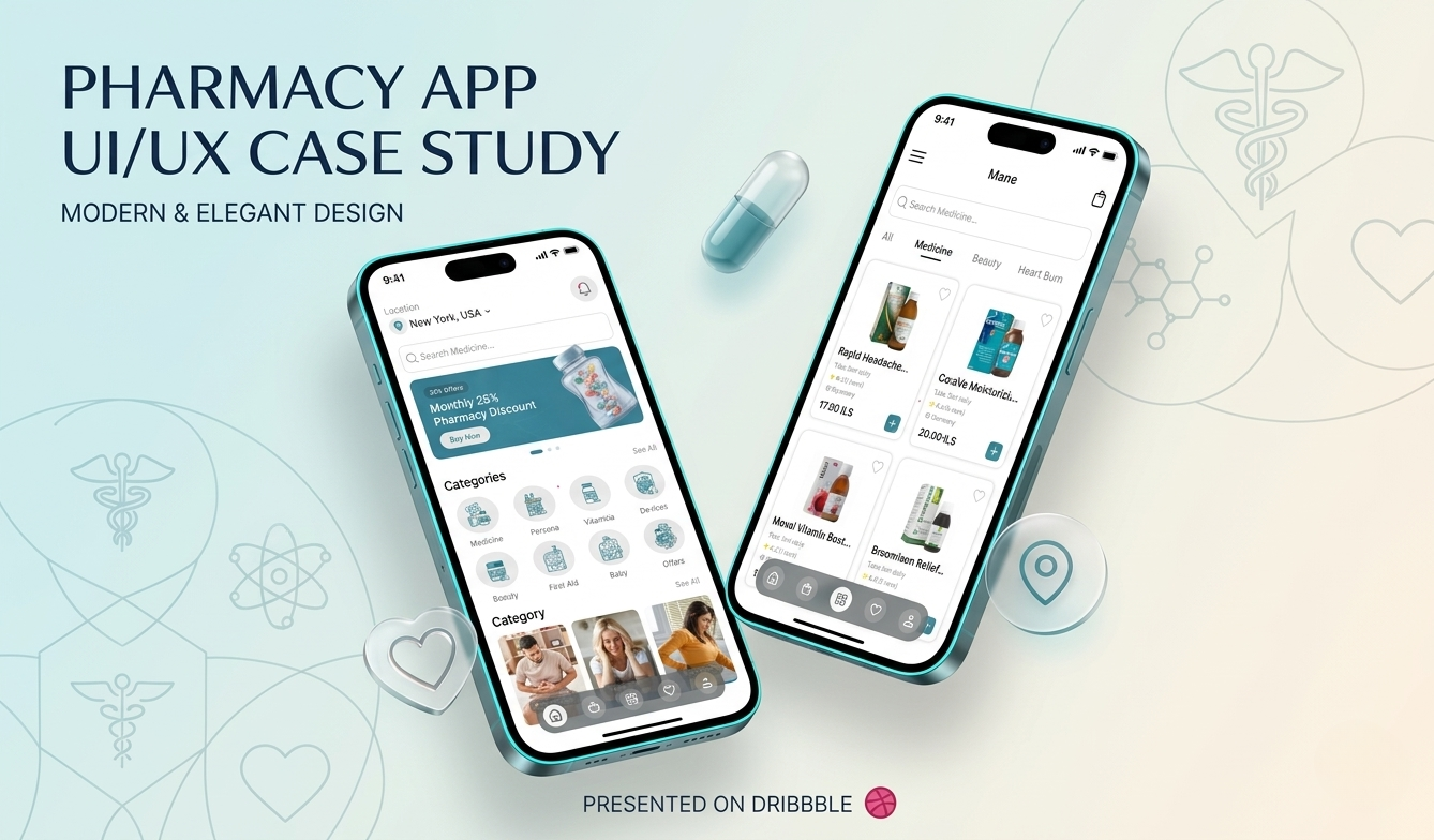 Pharmacy - Mobile App 3d figma graphic design mobile app ui uiux