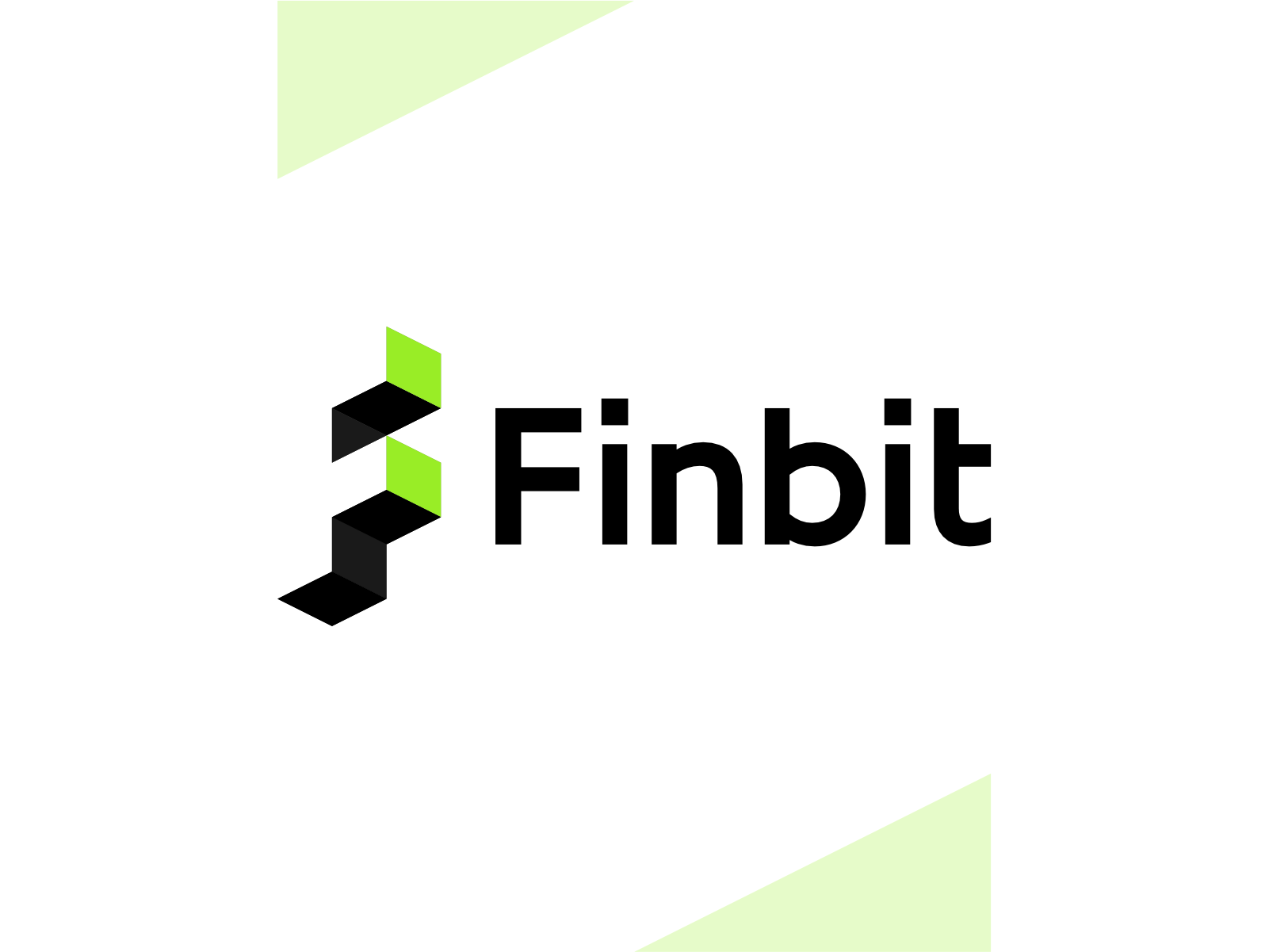 Finbit, financial data analytics logo: chart + negative space F