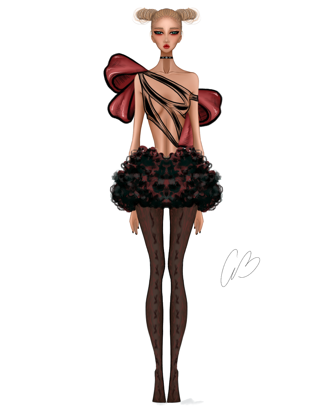 Fashion Illustration art fashion fashiondesign fashionillustration hairstyle illustratration makeup procreate sketch