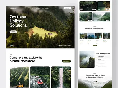 Dolanan - Travel Landing Page Animation adventure animation booking destination holiday landing page motion motion graphics reservation ticket travel travel agency travel web traveling trip ui ux vacation web design website