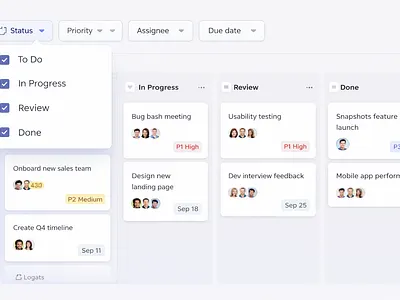 Board Filter Dropdowns – Dashboard UI dailyui dropdown figma ui