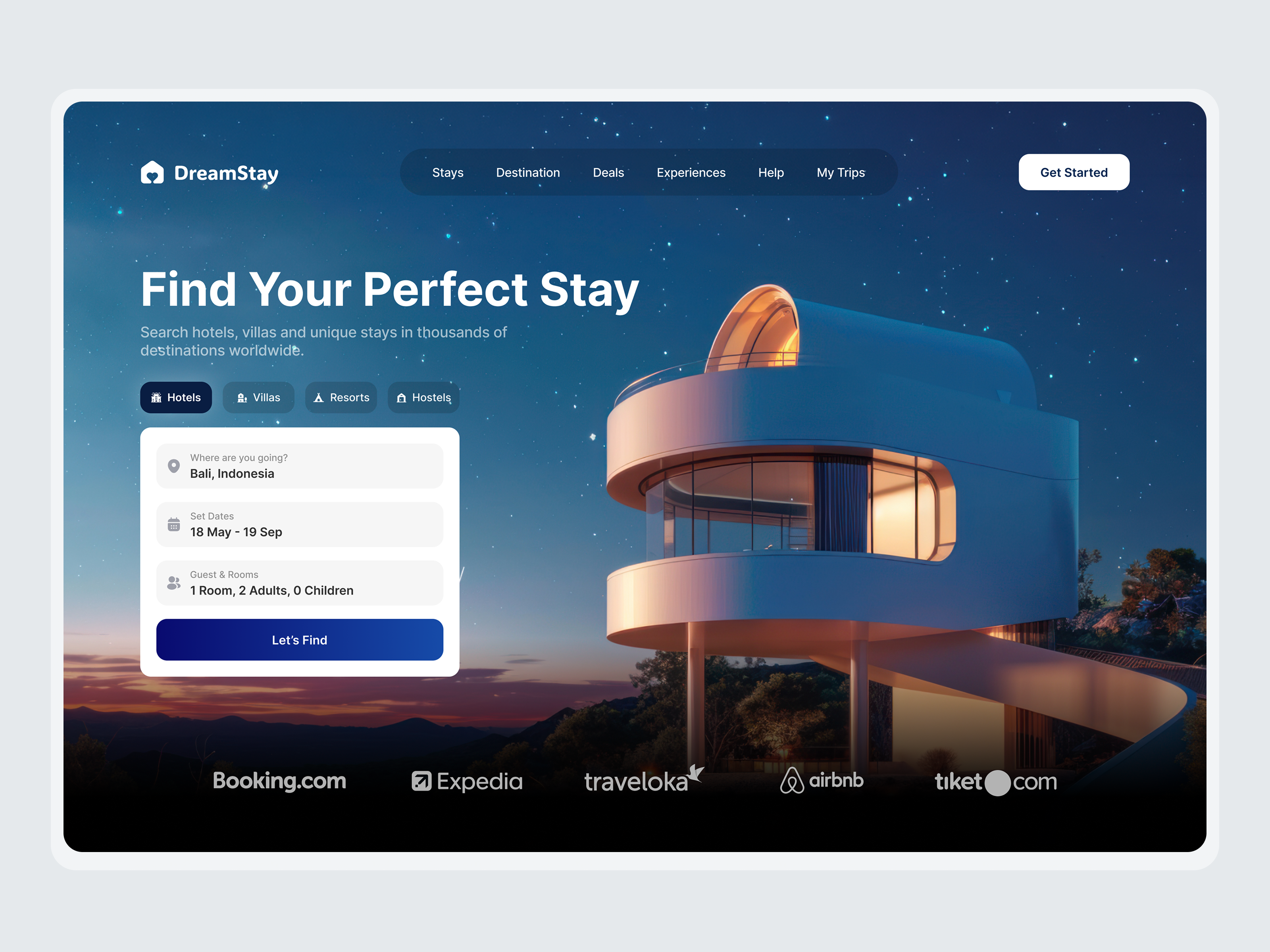 Travel Booking Platform appdesign bookingplatform bookingui figmadesign herosection hotelbooking landingpage modernui productdesign travelapp travelui travelux travelwebsite uidesign uiexploration uiux user experience user interface uxdesign visualdesign