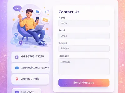 Contact Us Page – Website UI Design contact dailyui figma ui
