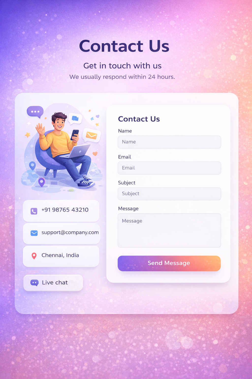 Contact Us Page – Website UI Design