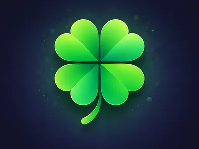 Modern Digital 4-Leaf Clover – Icon Exploration digitalillustration dribbble dribbleplayoffs figma icondesign logodesign minimaldesign