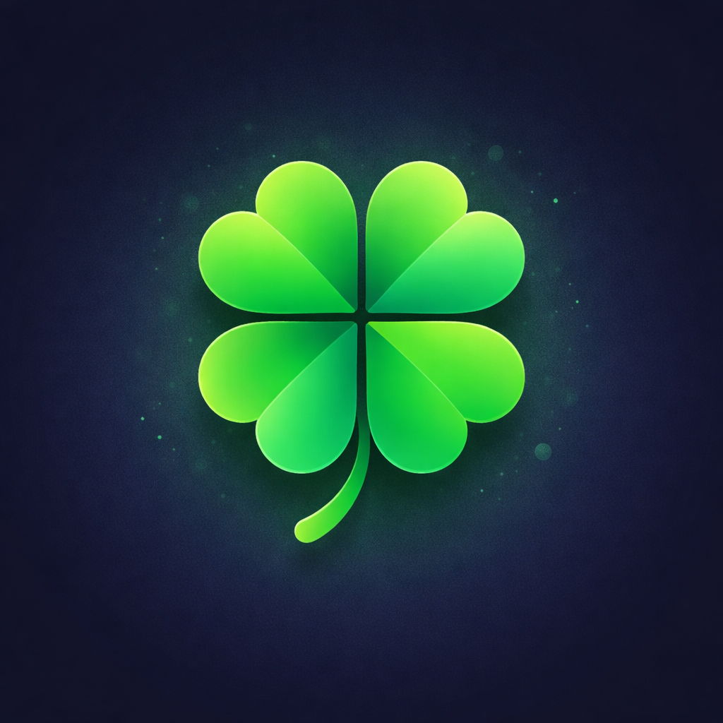 Modern Digital 4-Leaf Clover – Icon Exploration