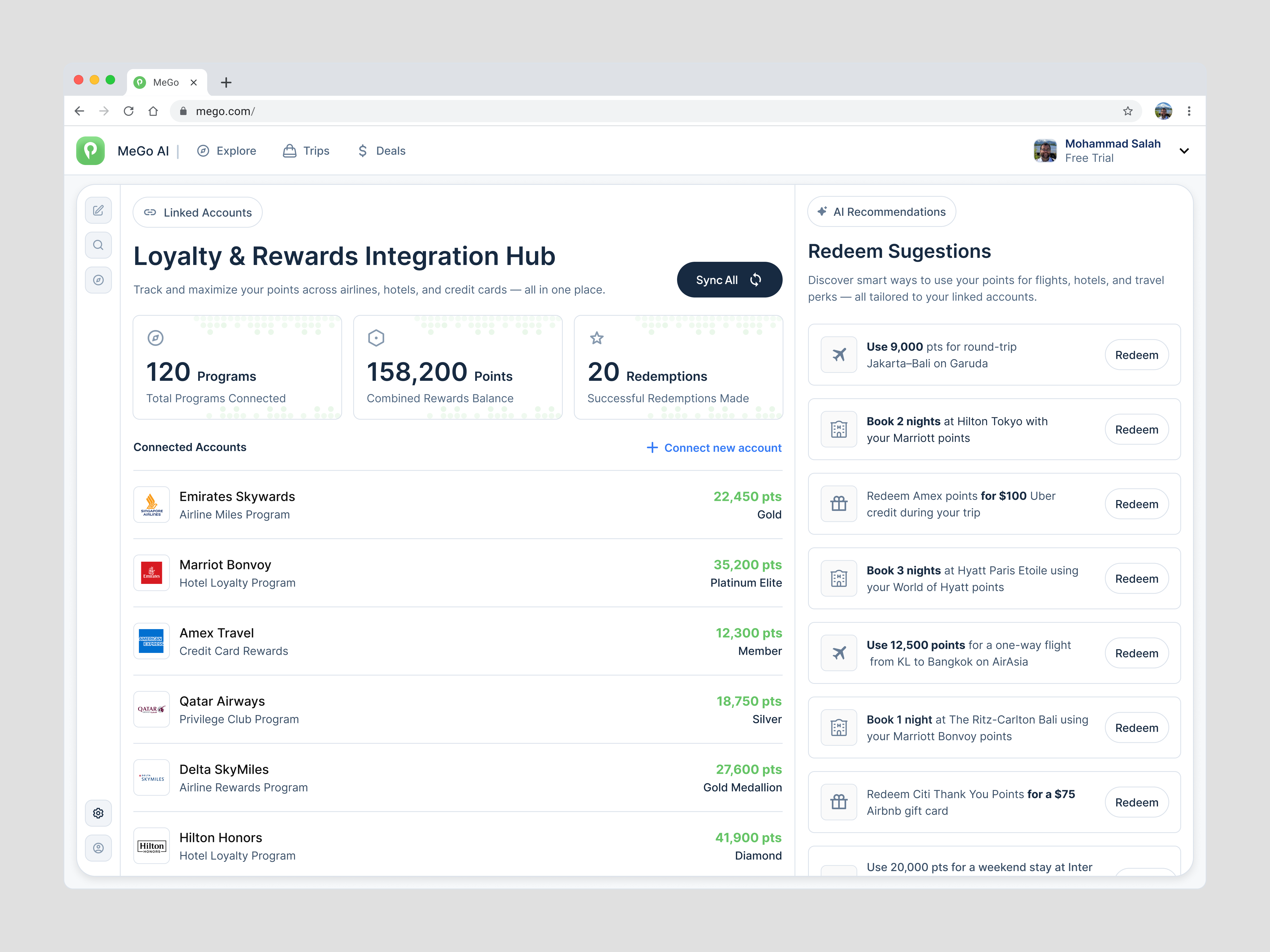 AI Travel Plan Dashboard - Loyalty & Rewards Integration ai ai assistant ai planner ai travel ai travel dashboard ai travel planner dashboard ai trip dashboard design loyalti minimal modern planner travel travel planner trip ui ui design ux design website