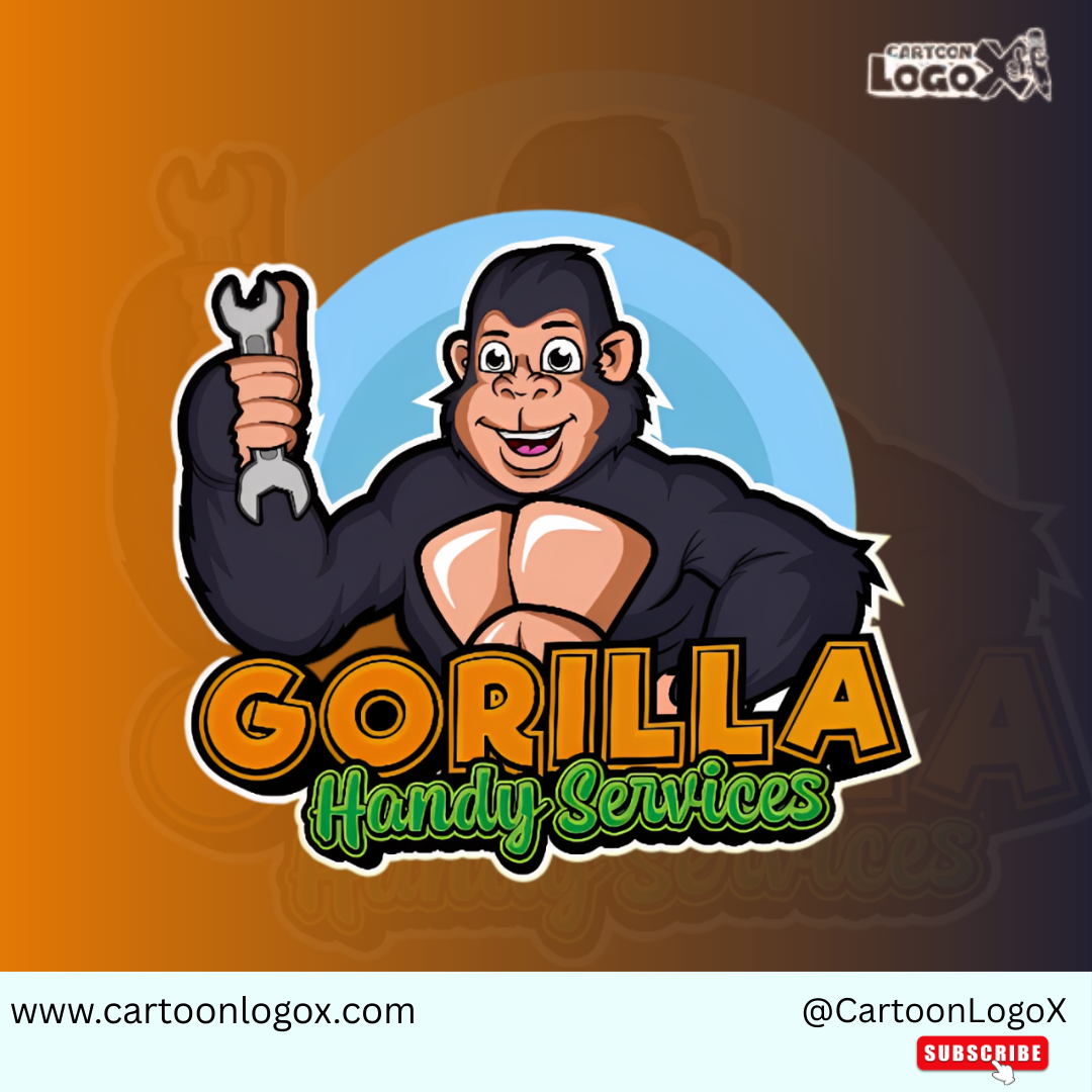 Gorilla Handyman Logo Design | Handy Services | CartoonLogoX brand design branding cartoonlogox character logo construction logo creative branding dribbble gorilla logo graphic design handyman logo identity design logo logo design mascot logo professional logo repair logo