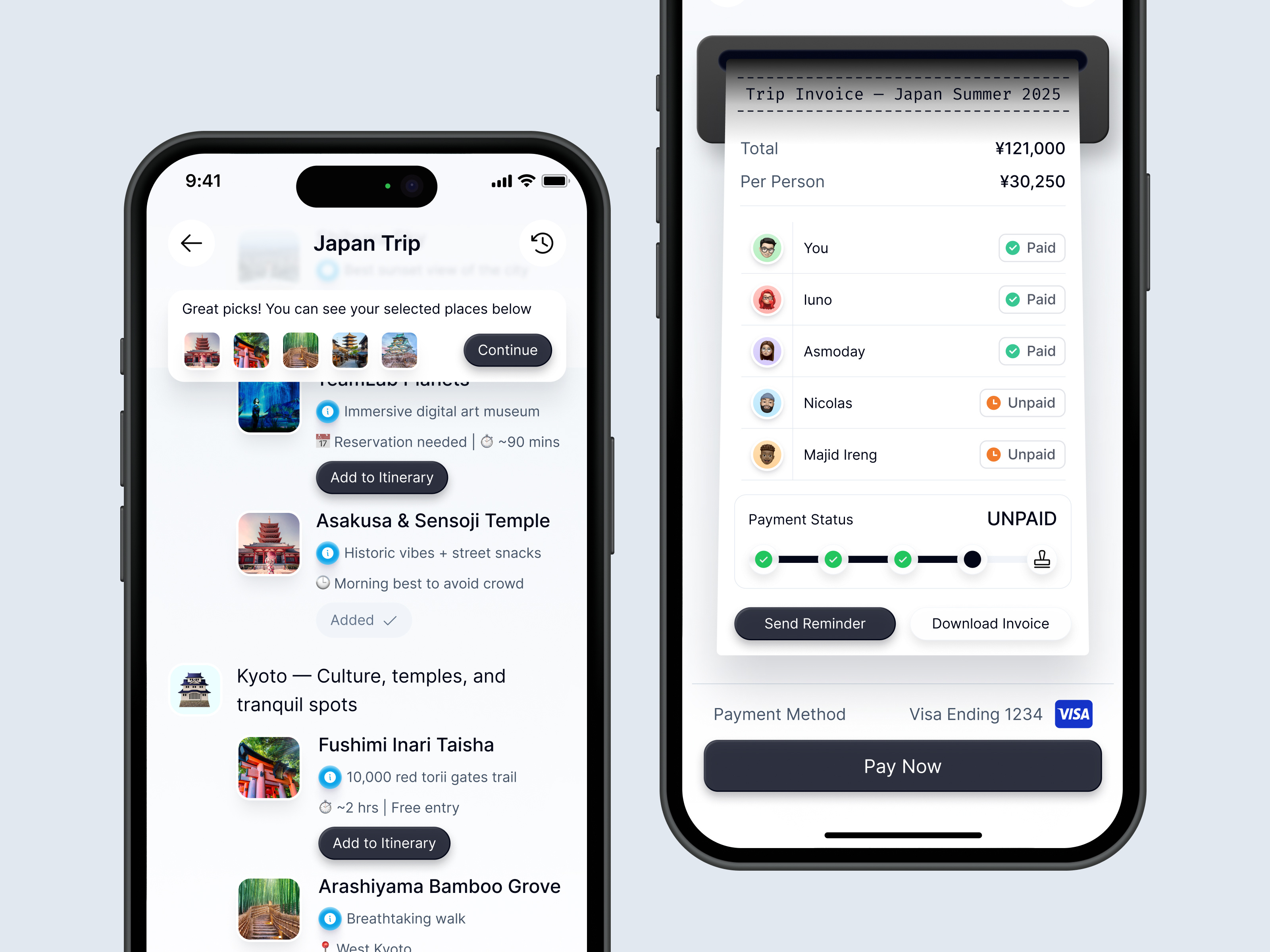 AI-Powered Trip Mobile App - Generate Trip ai ai assistant ai travel ai travel app ai travel mobile app ai trip design destination generate tip minimal mobile app modern payment summer travel travel app trip ui ui design ux design