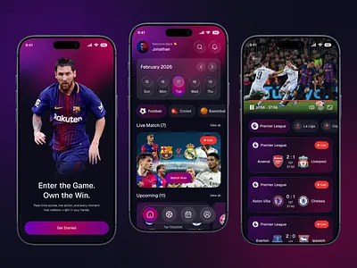 Live Sports & Match Streaming App creativeui darkui dashboardui design veli football app livefootball livescore livesports matchstreaming minimal design mobile app mobileappdesign modernui soccer sports app sportsapp sportstech sportsui uiuxdesign visualdesign