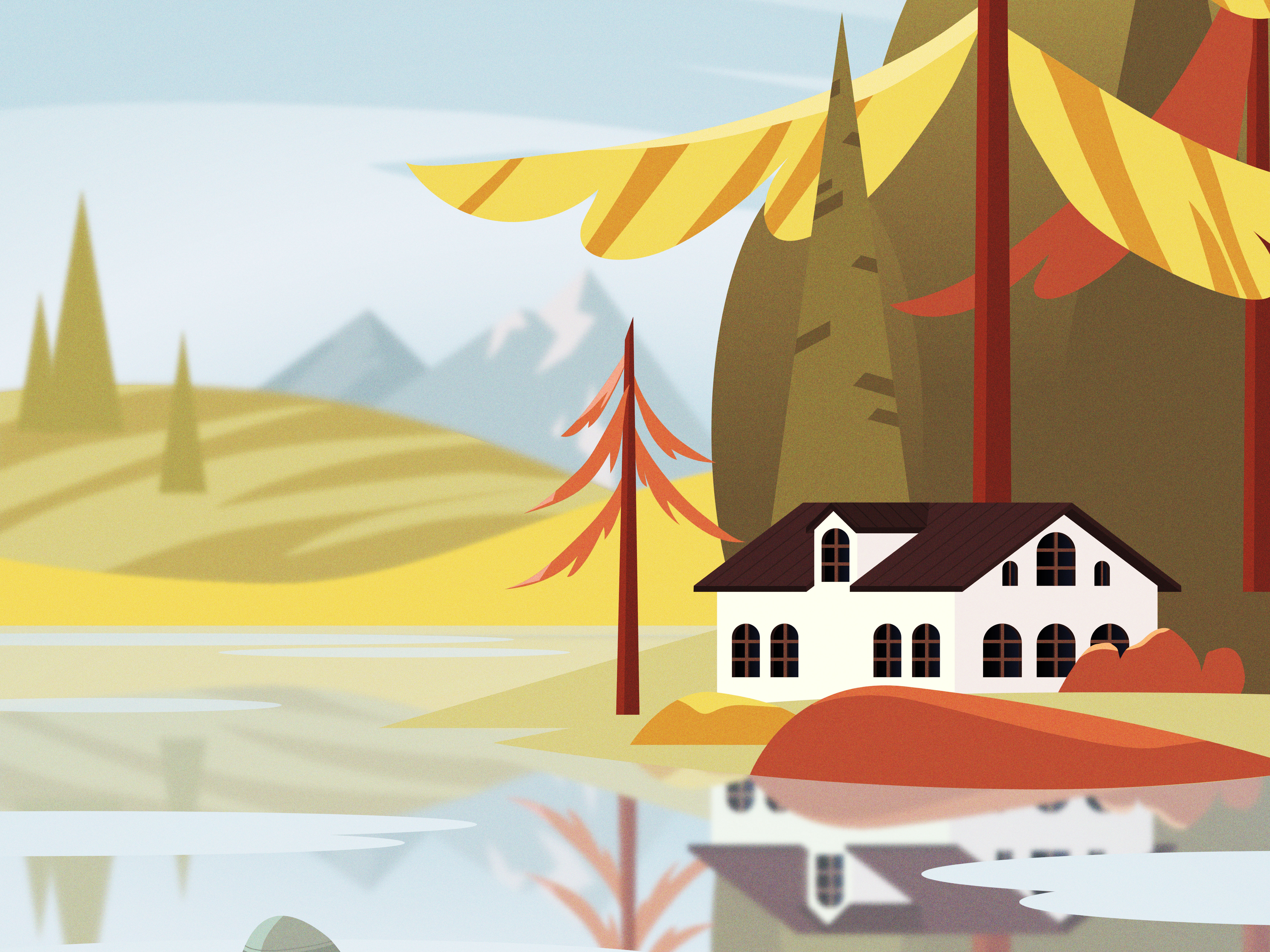 Autumn in the lake house