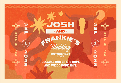 Josh & Frankie's Wedding design graphic design illustration typography