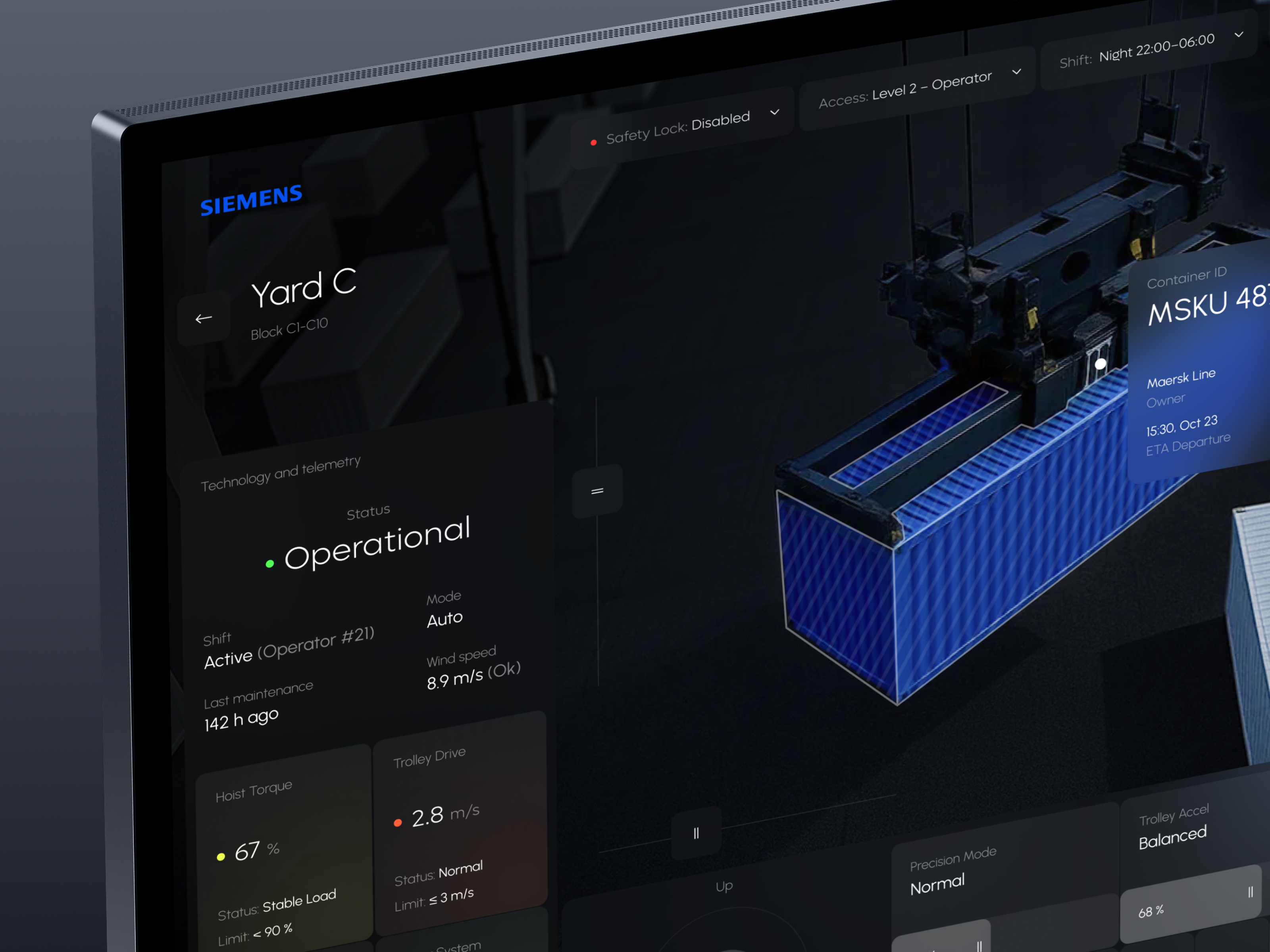 Siemens SaaS – Industrial Control Dashboard admin ai app b2b business crm dashboard dashboard design design industrial interface logistics mobile platform saas software ui ux web app web app design