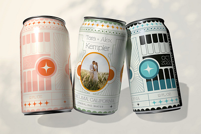 ELIQS - Art Deco Cans 3d canned beverage design graphic design illustration typography vector