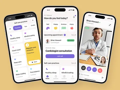 Telemedicine Mobile App Design app design application design clean interface doctor appointment app health tracking healthcare app ios app design medical interface mobile app ui mobile ui mvp development patient portal startup design telemedicine app ui ux ux video consultation ui