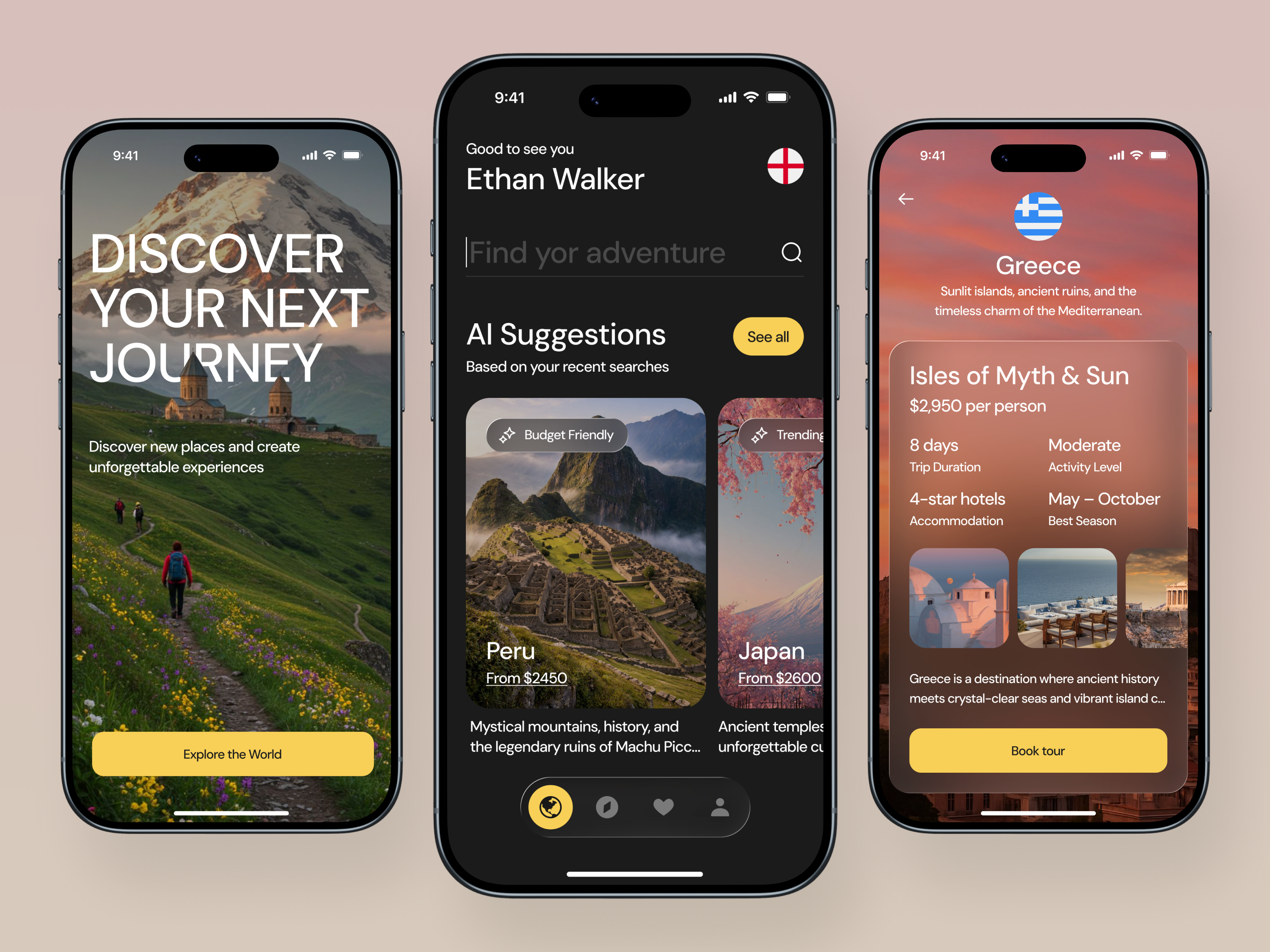 AI Travel Assistant Mobile App Design