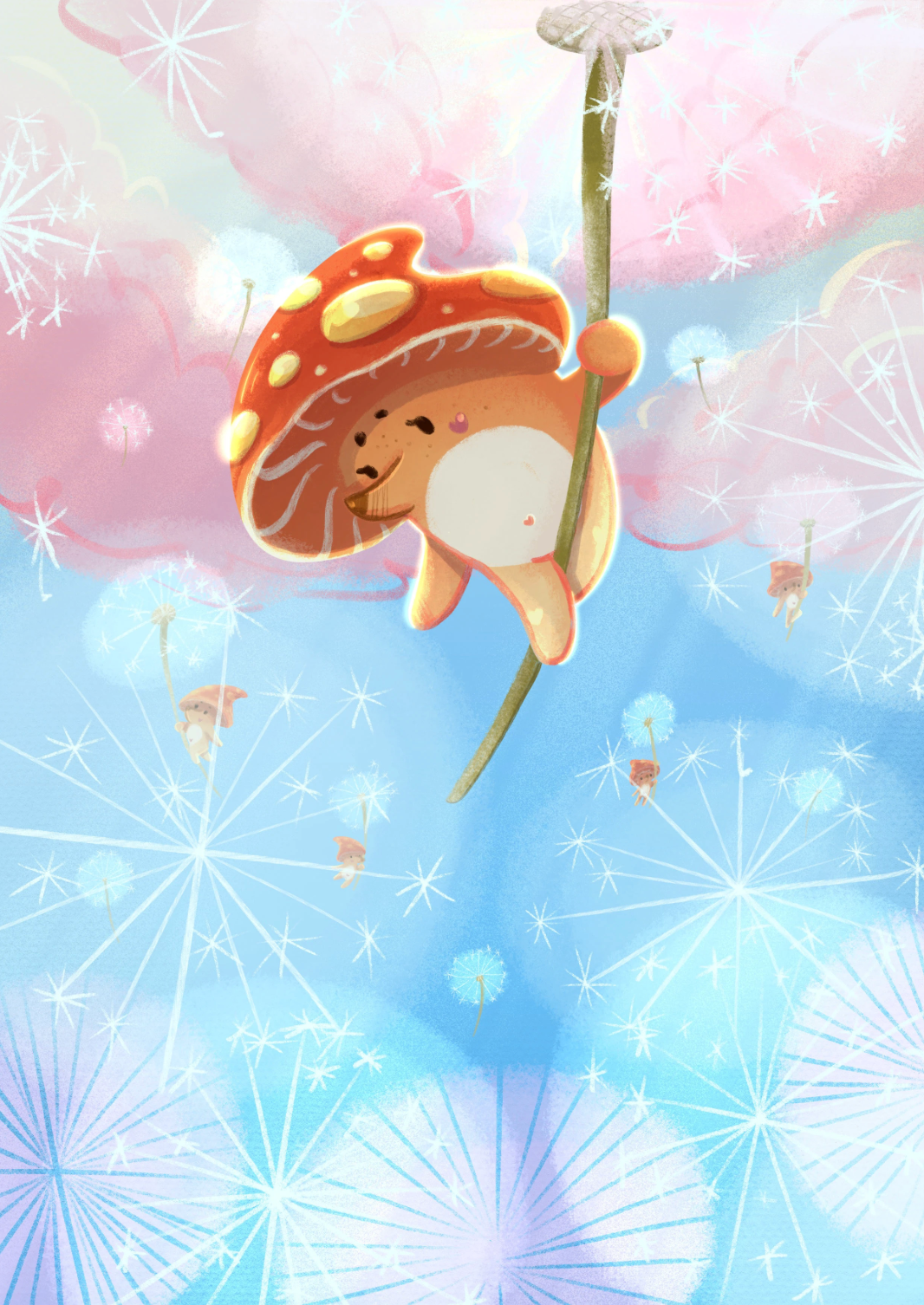 Cute Mushroom Character design for children's story book art book character design chibi children illustration cover cute game illustration kid art raster illustration