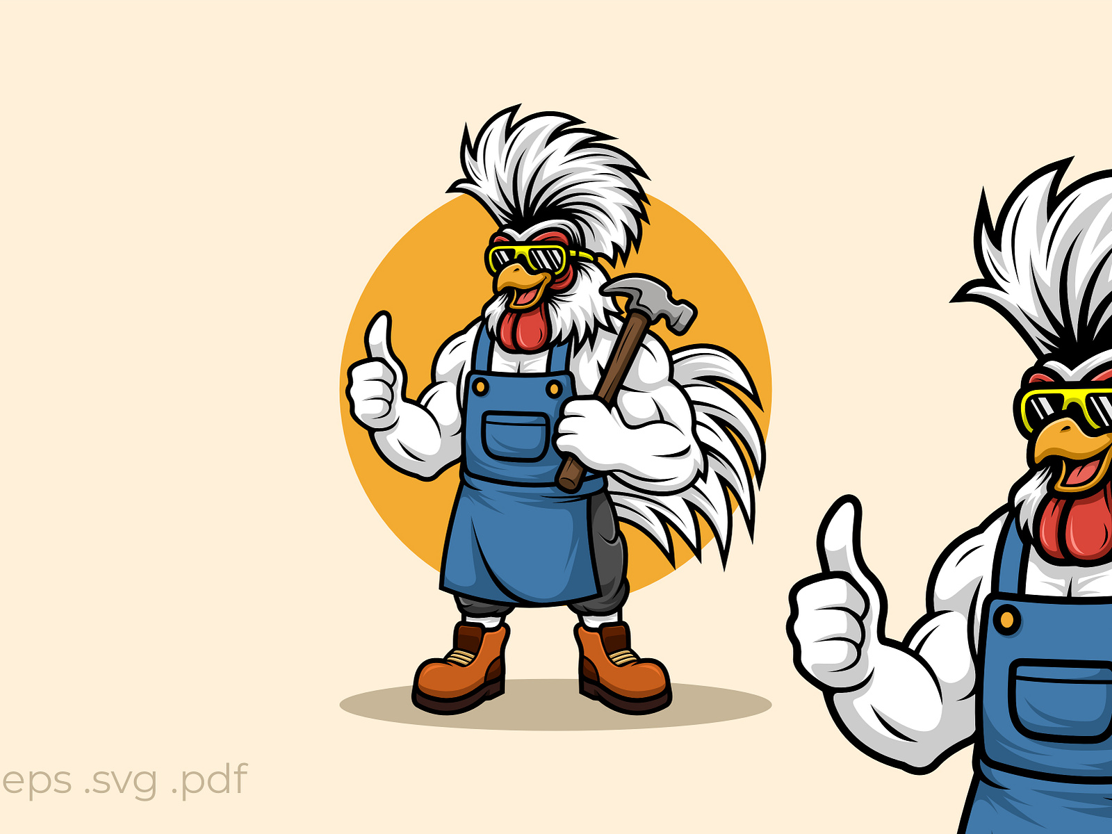 Rooster Mascot Cartoon Vector Logo by Indo Christian Saputra on Dribbble
