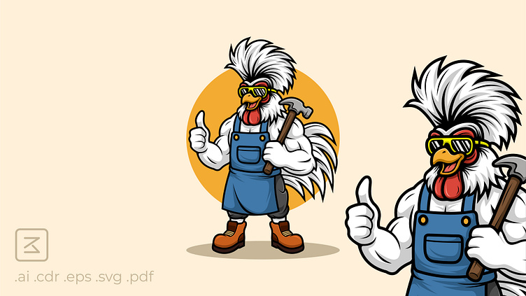 Rooster Mascot Cartoon Vector Logo by Indo Christian Saputra on Dribbble