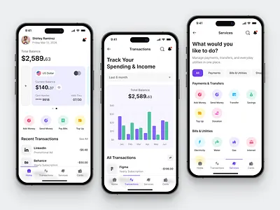 Smart Wallet App Concept animation app app concept application card design cards figma fintech interface loyality minimal mobile motion product design prototyping transaction ui design uiux wallet wallet app