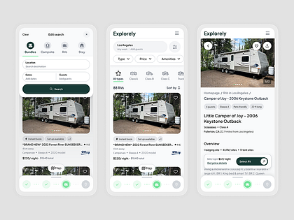 Mobile Booking Flow for B2C Campervan Marketplace